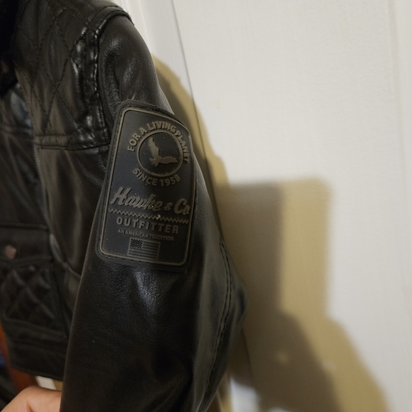 Hawke & Co Outfitter Faux Leather Jacket Youth Size 3 T Sherpa Lined - Picture 3 of 7